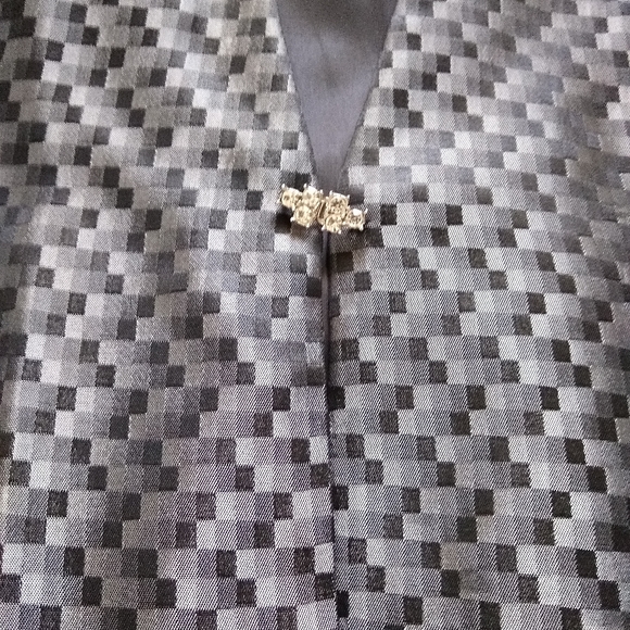 3 items JS Collections taffeta checks maxi skirt long sleeves jacket corset top - Picture 6 of 14